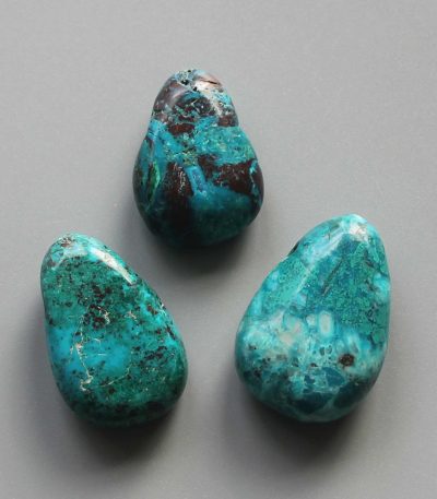 Chrysocolla Hand Peru Tumble Pendant With Cross Hole 2.5mm 0.8-1.2 inch (2.2-3cm) A