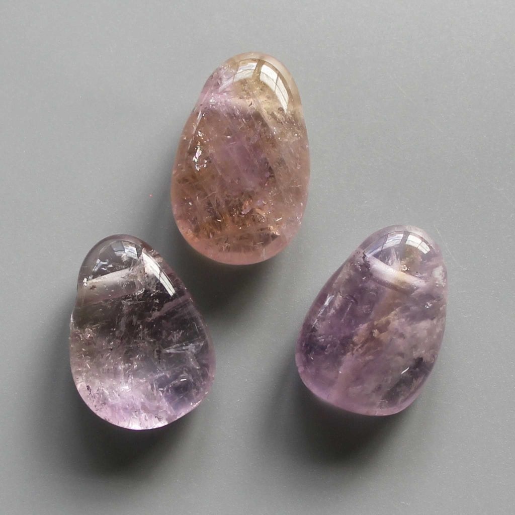 Ametrine Tumble Pendant With Cross Hole 2.5mm 0.8-1.2 inch (2.2-3cm) A/B