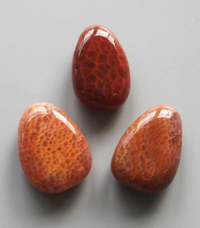 Fire Agate Burnt Tumble Pendant With Cross Hole 2.5mm 0.8-1.2 inch (2.2-3cm) A
