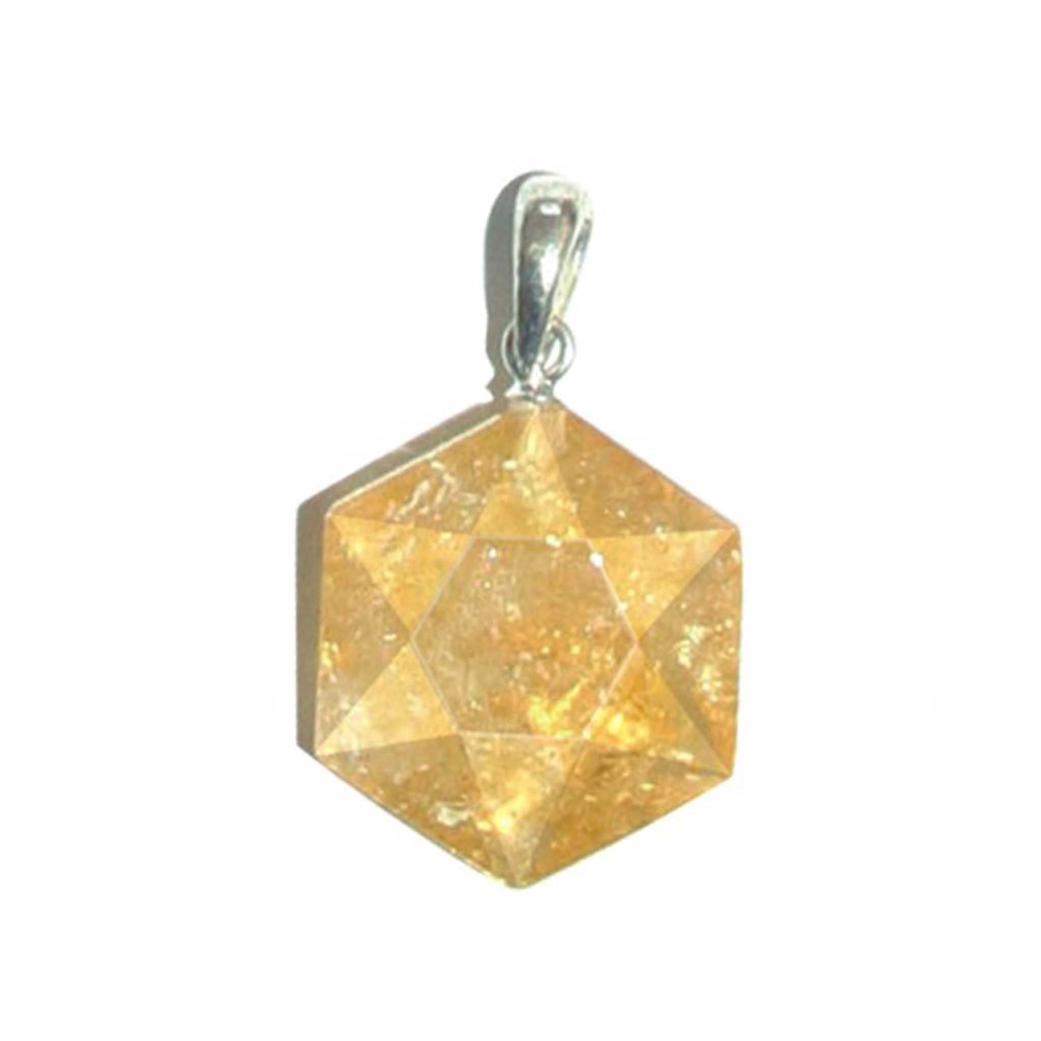 f3c58d55a36c560d3e75fabed0c73f66-1 Citrine David star double face pendant with silver 7x16mm A/A+