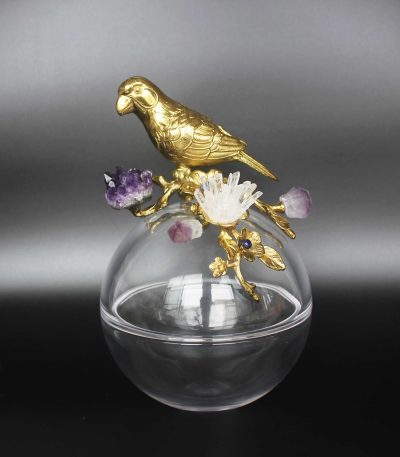 Amethyst Glass & Copper Decoration 4#(15x12x23cm) A