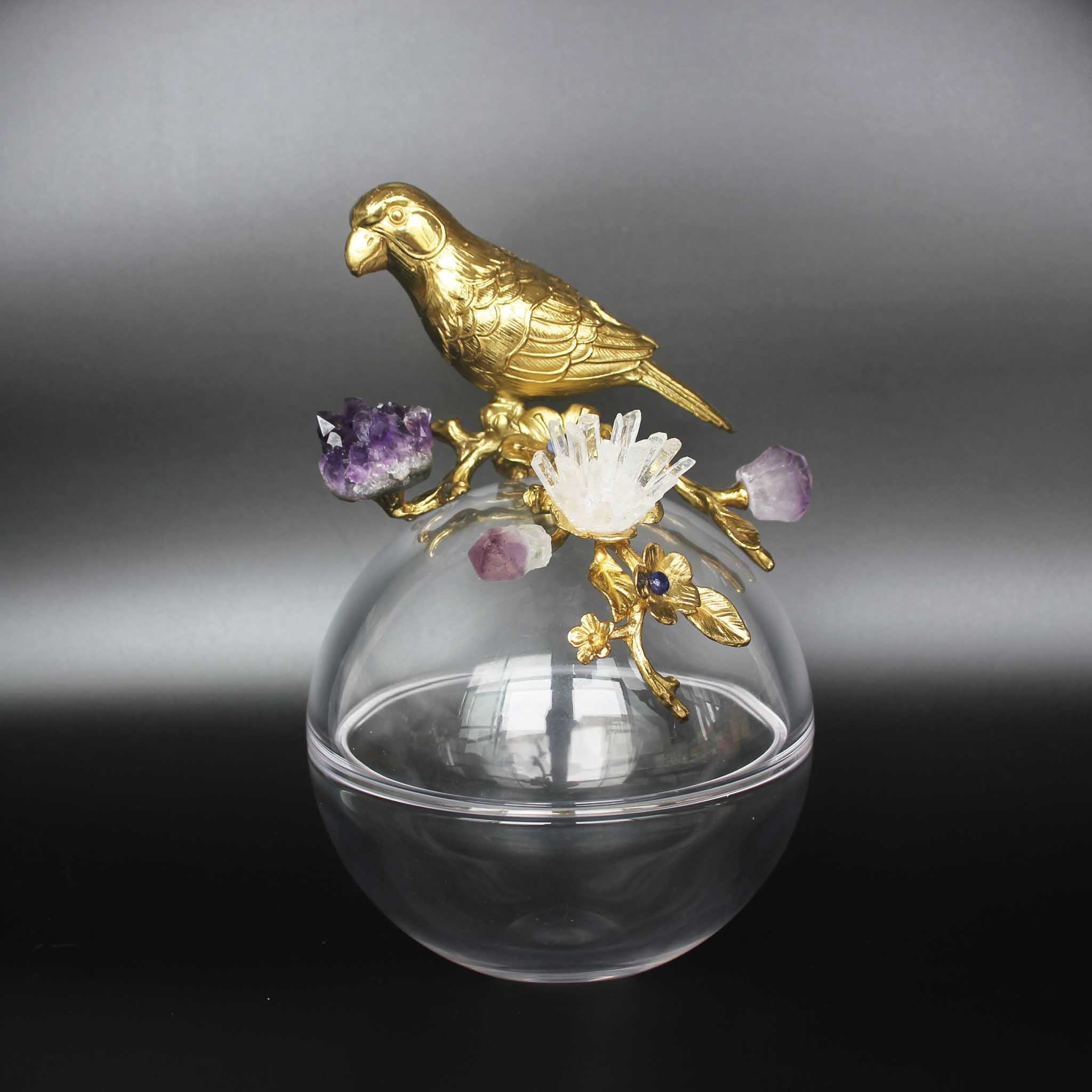 f40d914cf057ecdc99e2c3c37a988a14 Amethyst Glass & Copper Decoration 4#(15x12x23cm) A