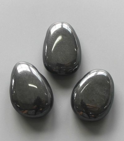 Hematite Tumble Pendant With Cross Hole 2.5mm 0.8-1.2 inch (2.2-3cm) A
