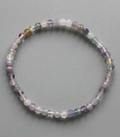 Rainbow Fluorite Round Bracelet #5 4mm A
