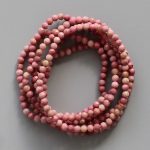 Petrified Wood Pink Faceted Round Bracelet 4mm A/A+