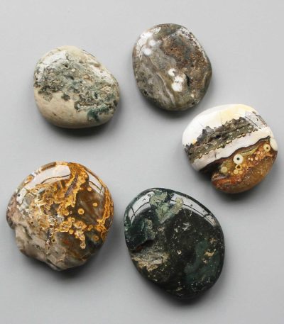 Ocean Jasper Smooth Stone 1.6 inch (0.8-1 x 3.5-4.5cm) A/B