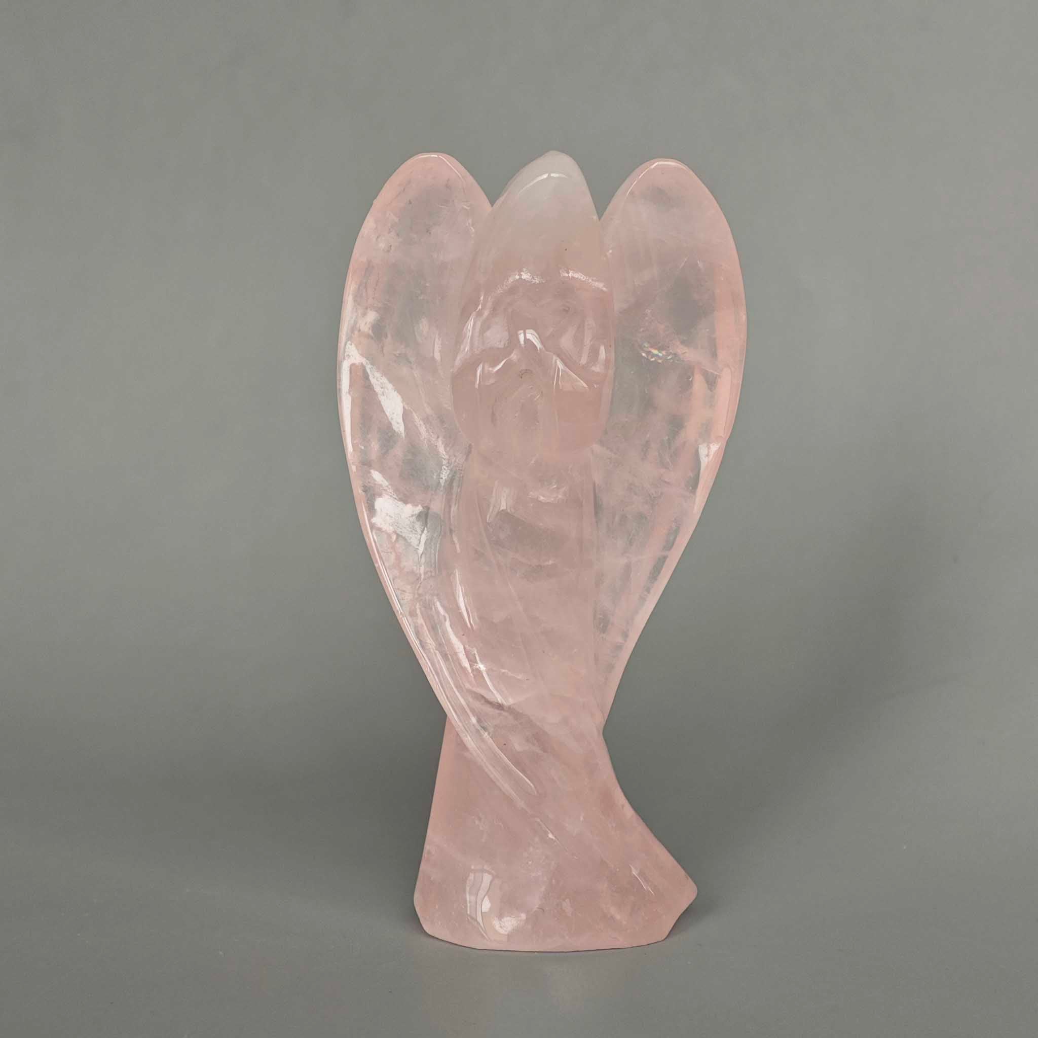 f86588154b9c9fd7c5c0e46691eef6c4-1 Rose Quartz Mary With Wings 3 inch( 7.5cm) A/A+