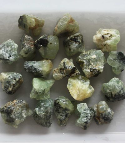 Epidote In Prehnite With Black Tourmaline Rough 30/50mm A/AA