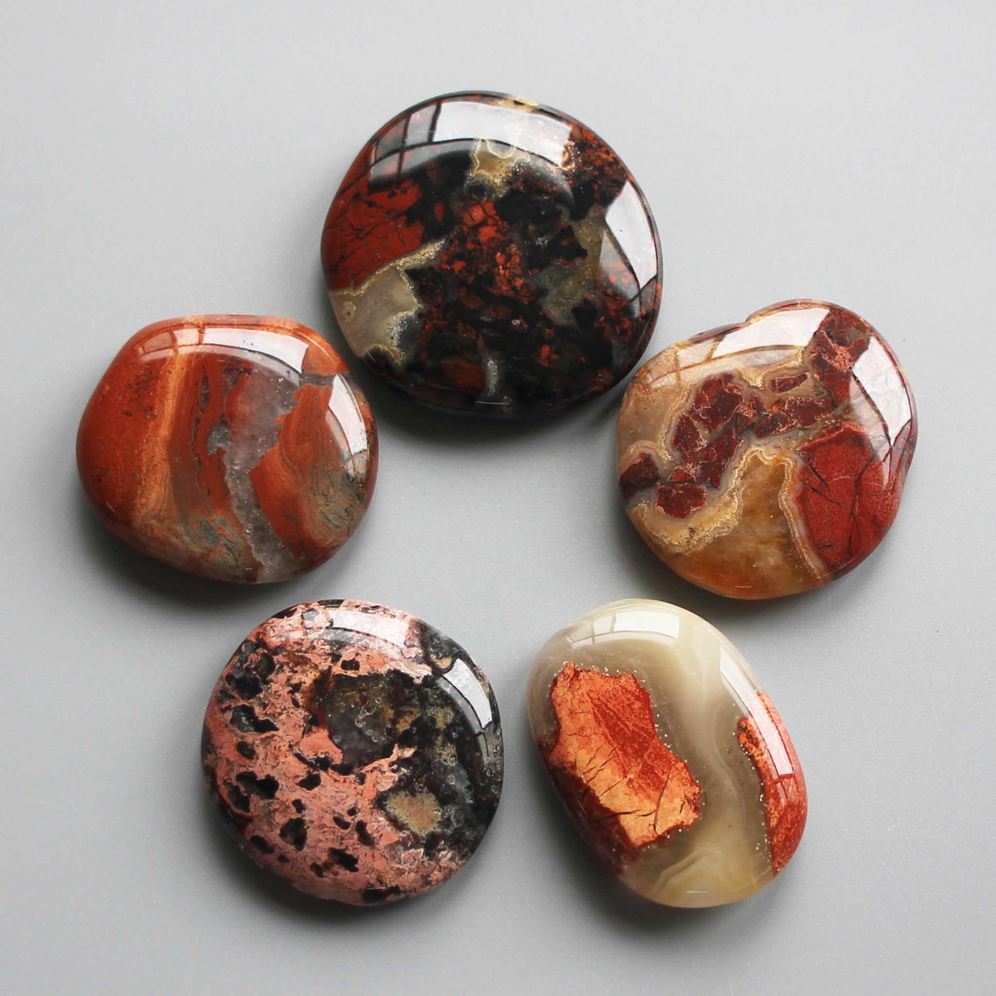 fc557062dcf17772931c88b8b30bcfc8 Poppy Jasper Smooth Stone 1.6 inch (0.8-1 x 3.5-4.5cm) A/B