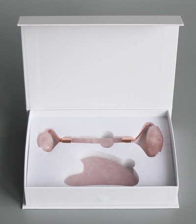 Rose Quartz Massage Roller & Gua Sha Package 3.5x12x17cm A