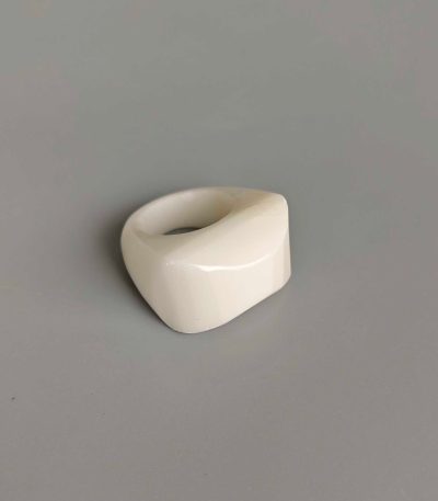 White Jade Straight Faceted Ring (A) 16x30x32mm A