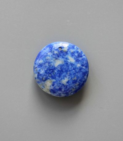 Lapis Lazuli Round Disc Pendant With Front Hole 8x30mm A/A+