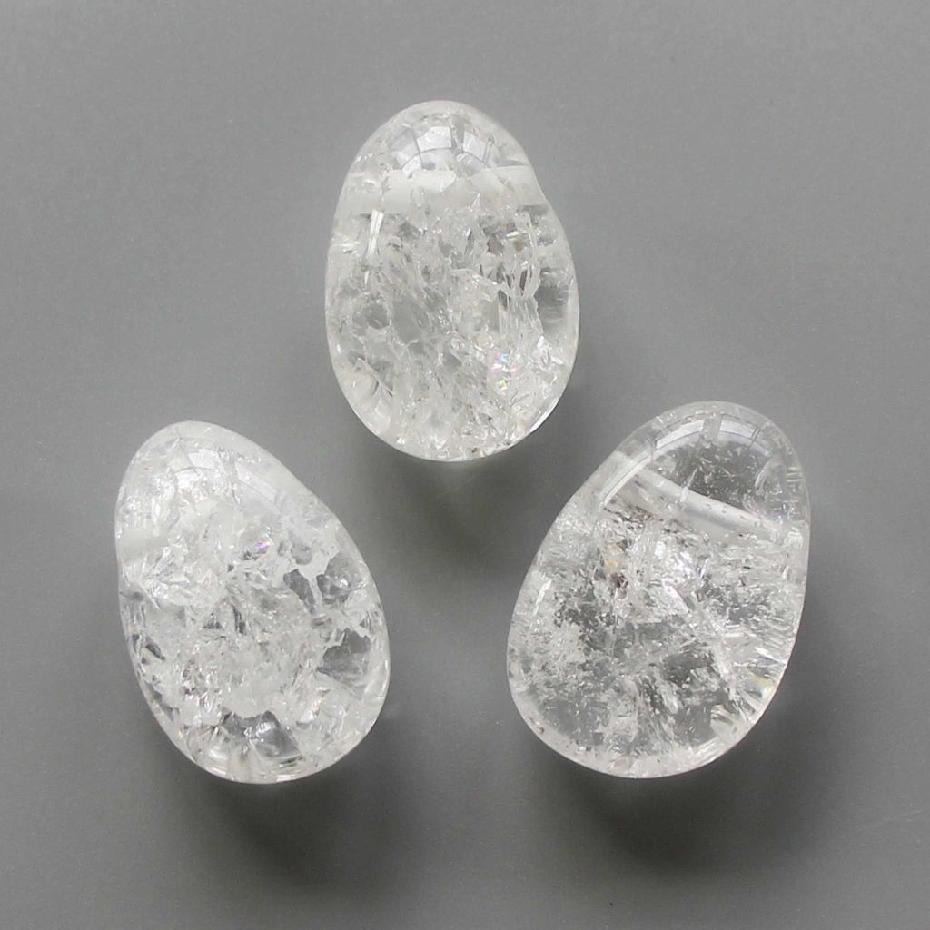 Cracked Crystal Tumble Pendant With Cross Hole 2.5mm 0.8-1.2 inch (2.2-3cm) A