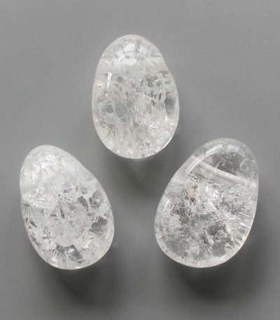 Cracked Crystal Tumble Pendant With Cross Hole 2.5mm 0.8-1.2 inch (2.2-3cm) A