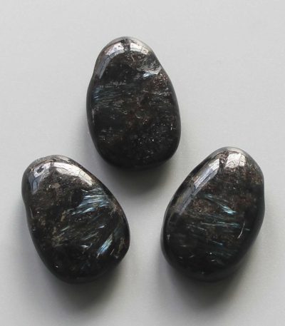 Arfvedsonite Tumble Pendant With Cross Hole 2.5mm 0.8-1.2 inch (2.2-3cm) A