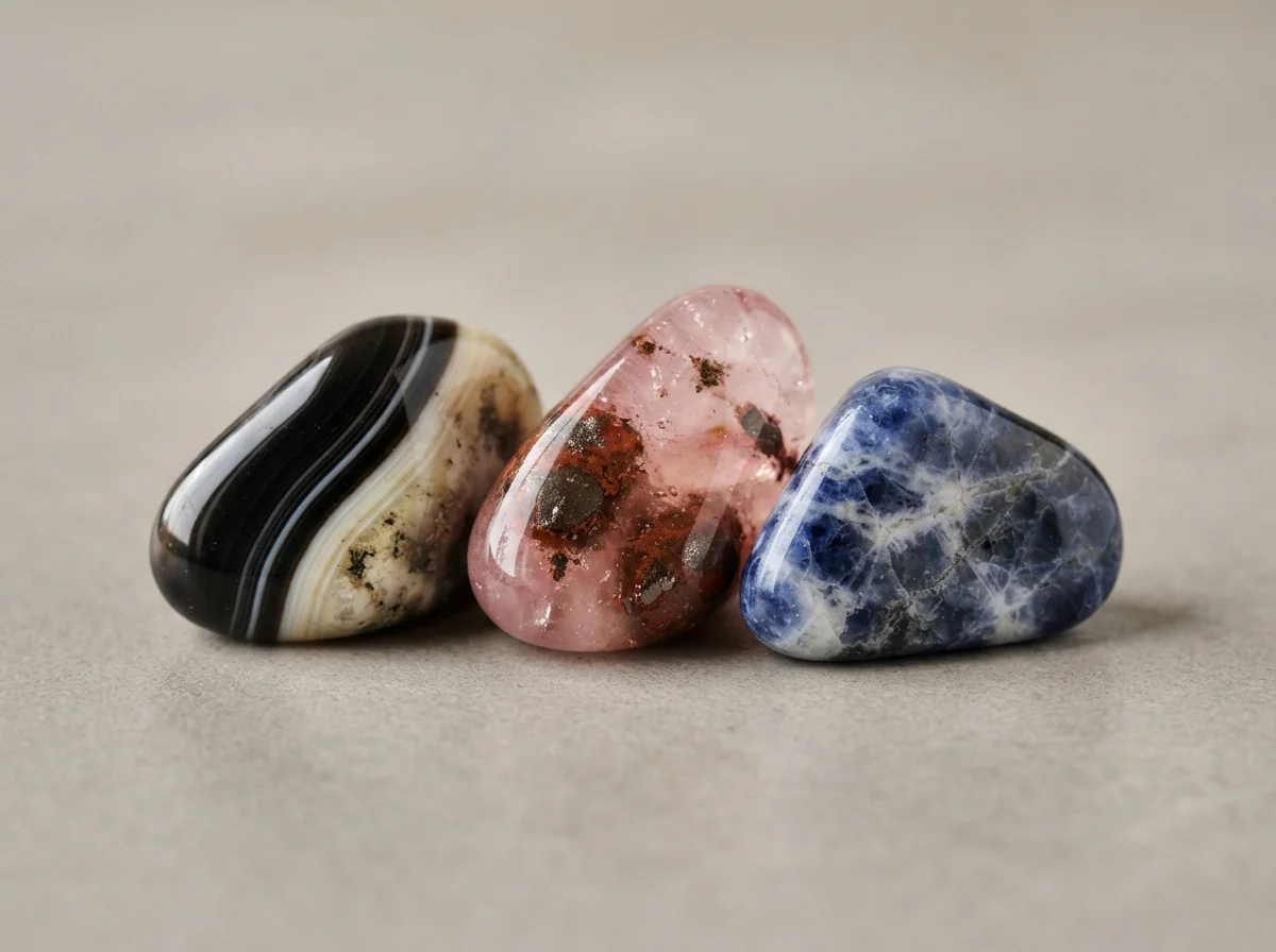 wholesale tumbled stones微距特寫:單顆 tumbled stone 表面光澤與紋理